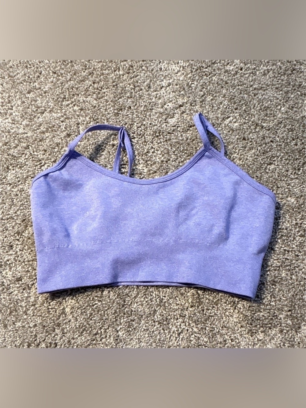 Women's Purple Seamless Pullover Wireless Sports Bra L Medium Support Stretch